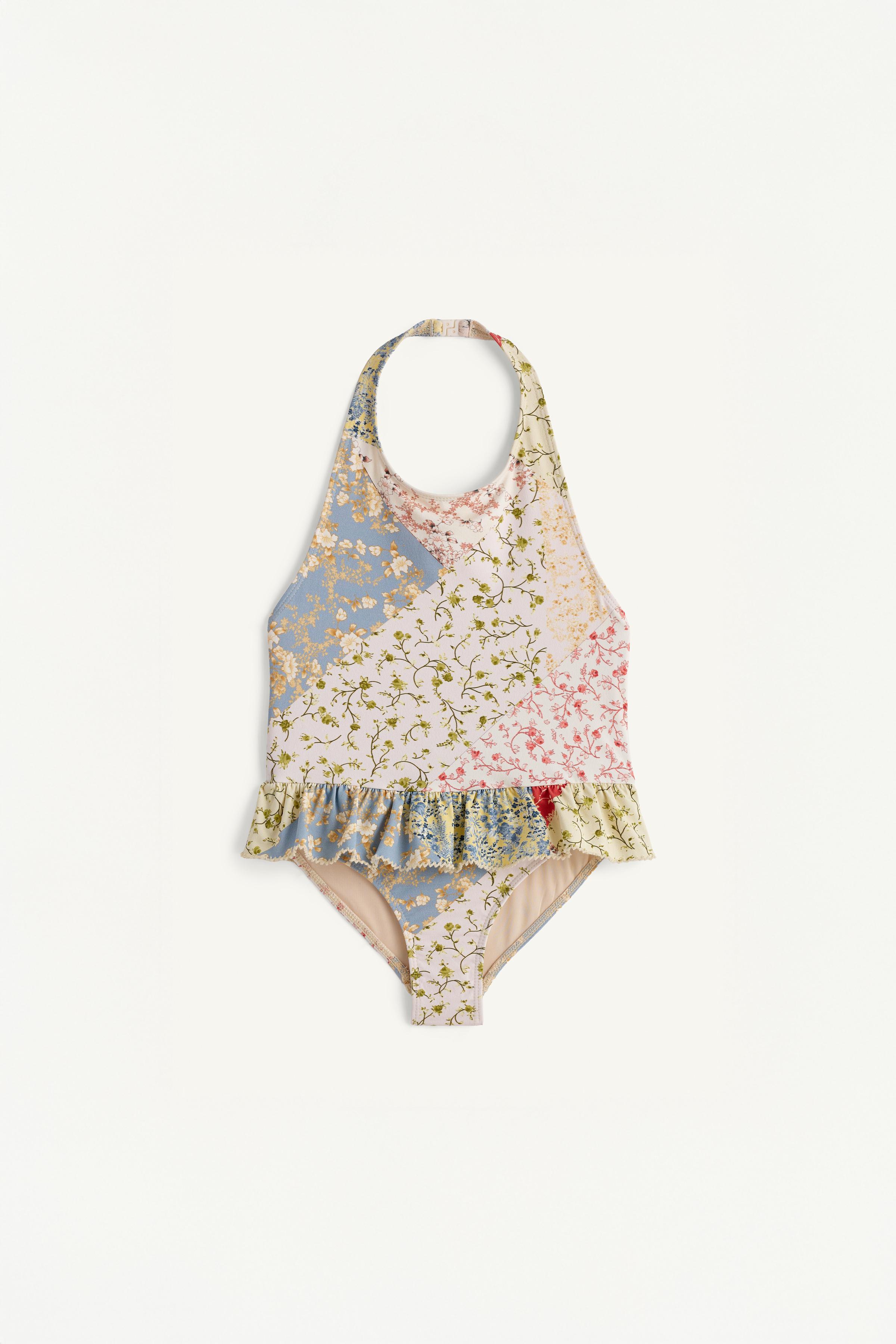LIMITED EDITION PATCHWORK HALTER SWIMSUIT
